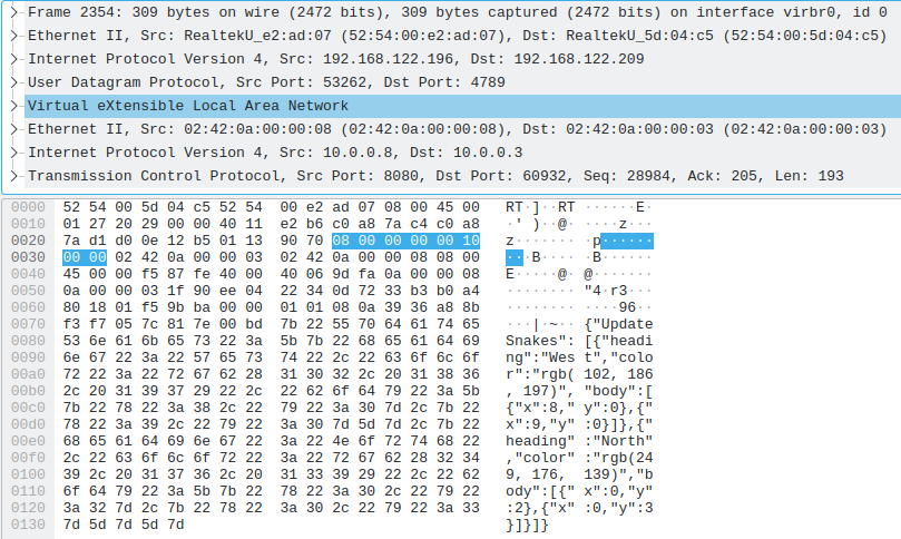 Unencrypted WebSocket in Wireshark