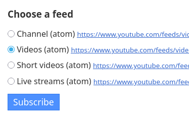 Just video subscription on youtube